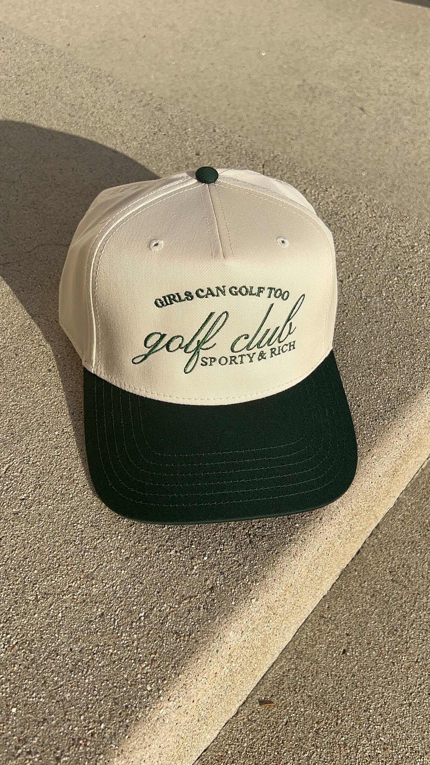 GIRLS CAN GOLF TOO TRUCKER HAT