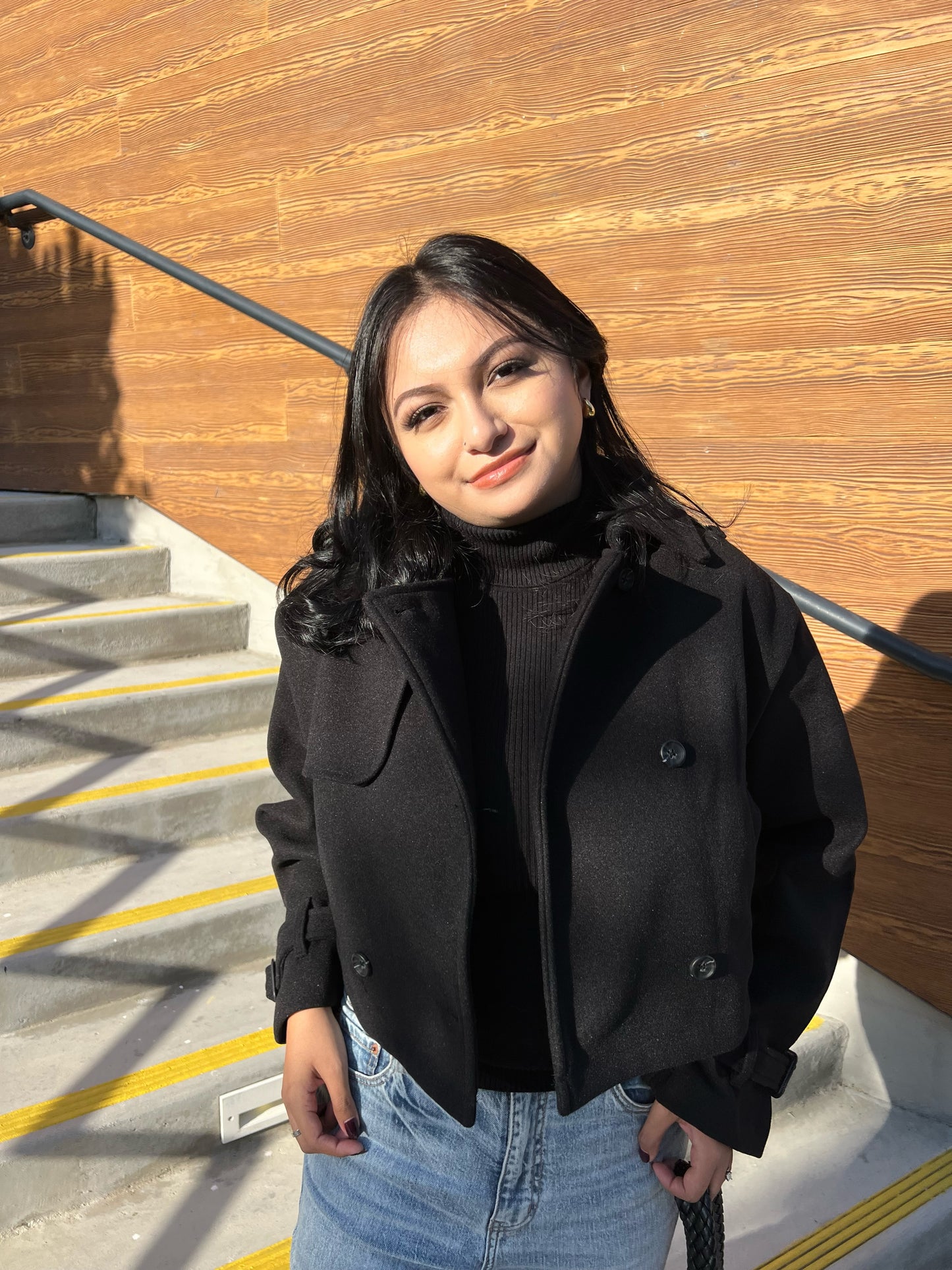 IN THE CITY CROPPED COAT (BLACK)