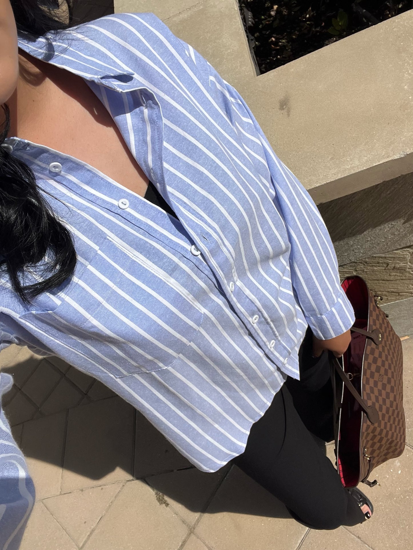STRIPES BUTTON UP (BLUE)