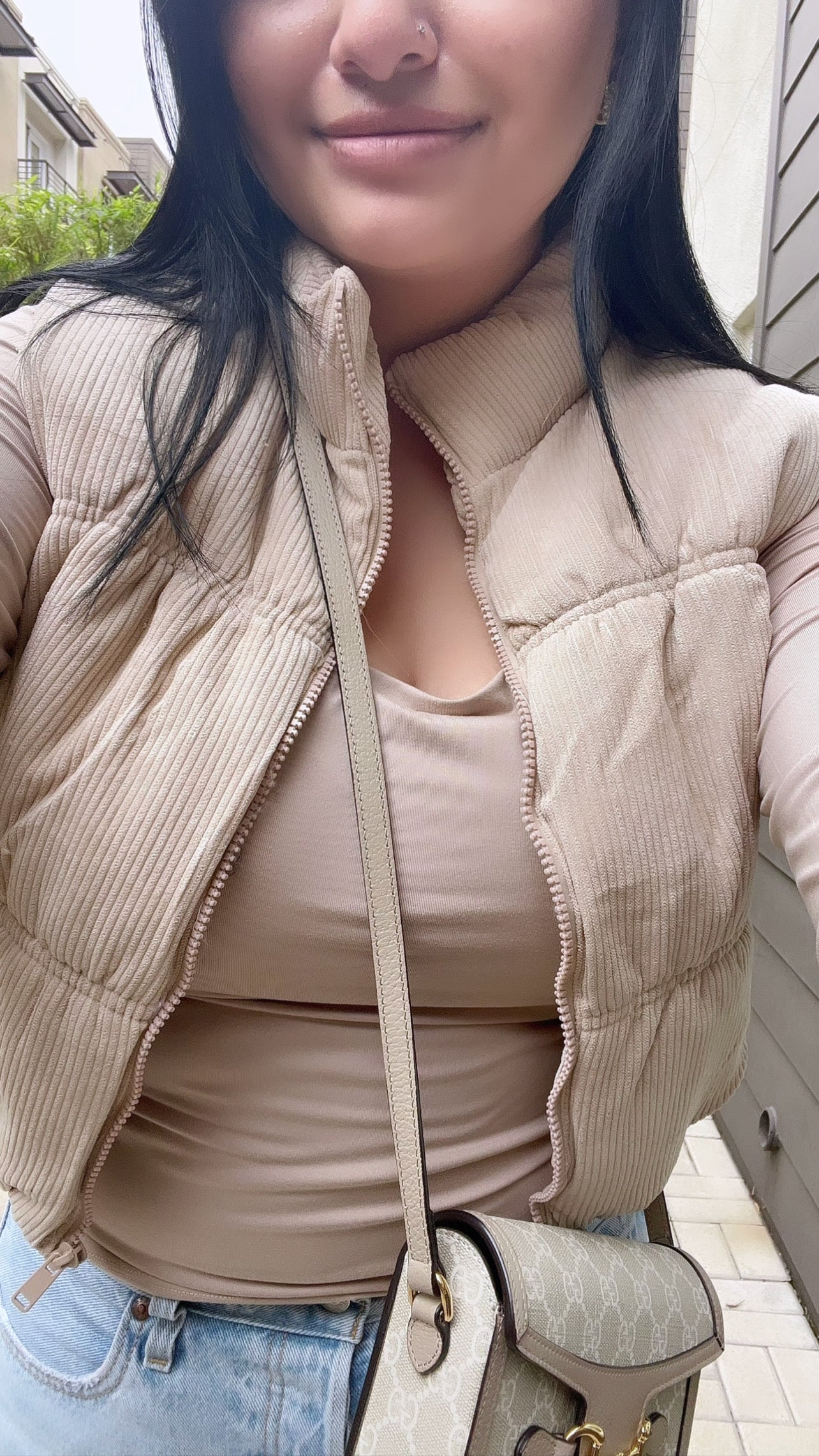 CREAM CORDUROY CROPPED VEST