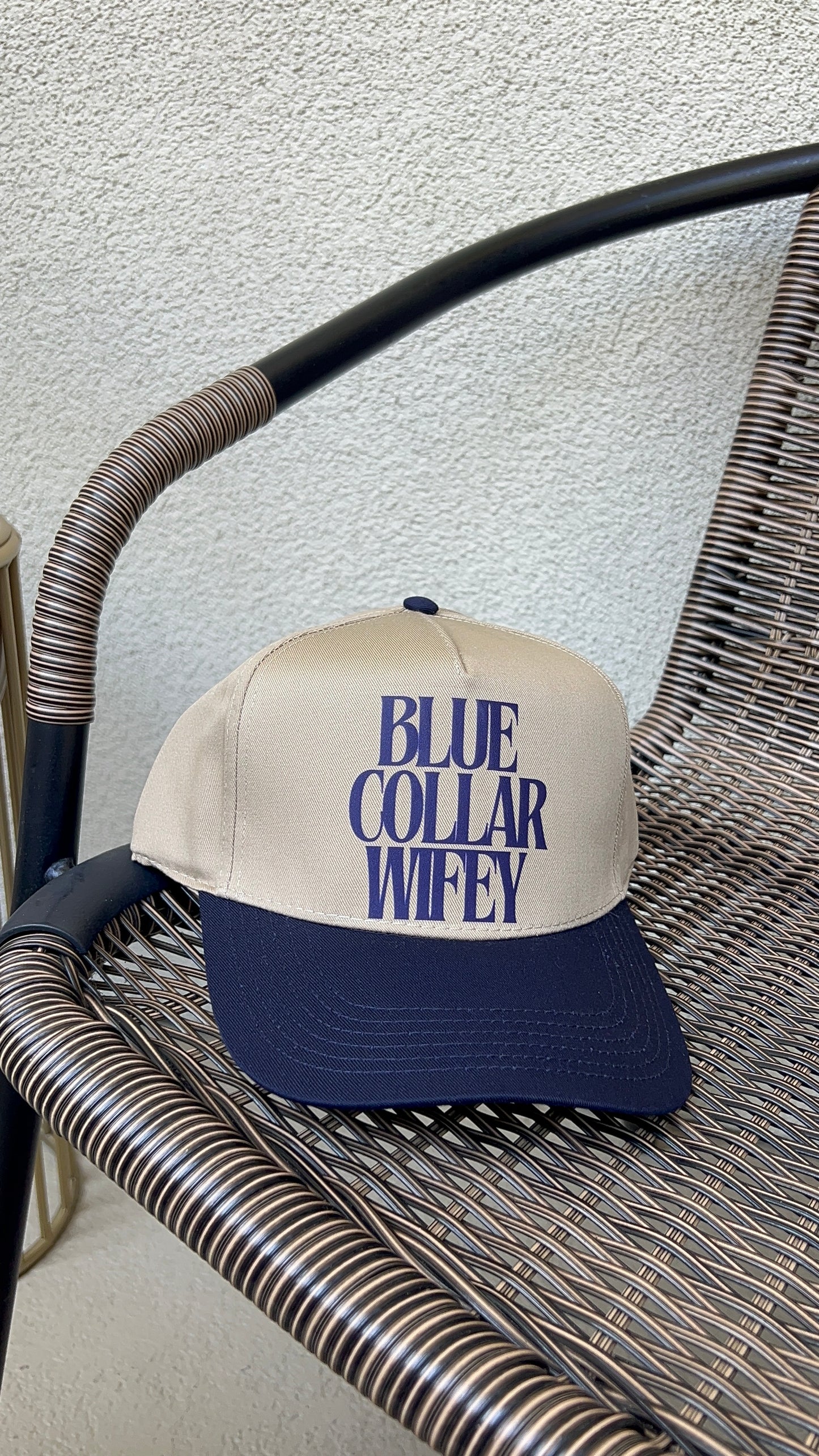 BLUE COLLAR WIFEY TRUCKER HAT