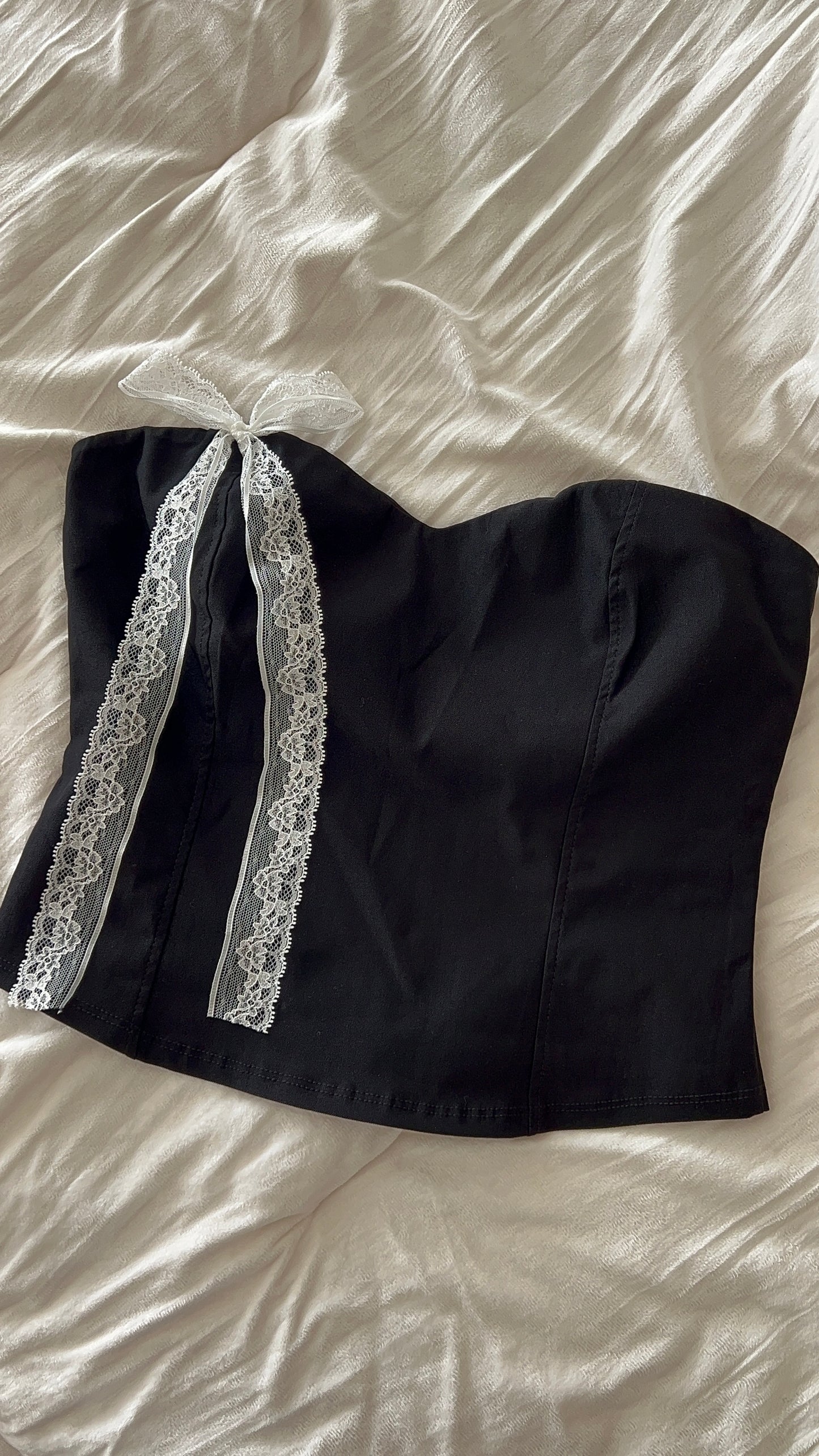 LACE BOW CORSET TOP