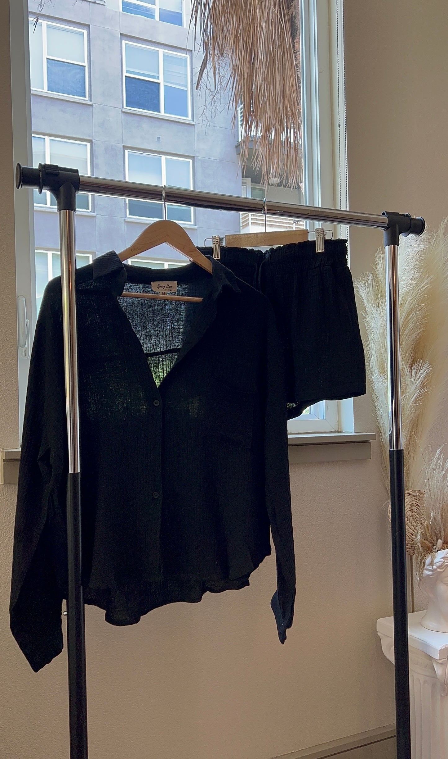 BLACK LINEN SET