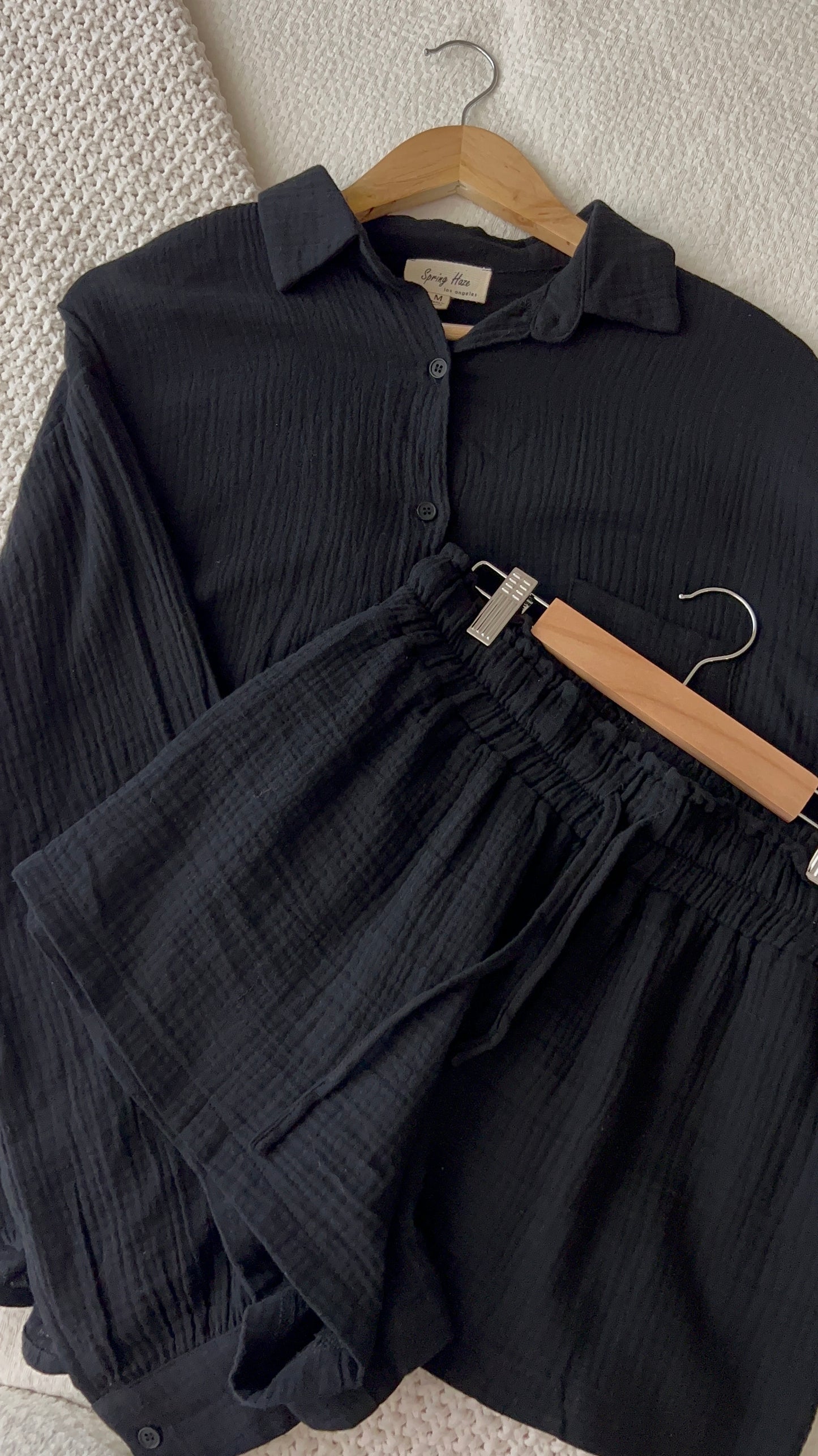 BLACK LINEN SET