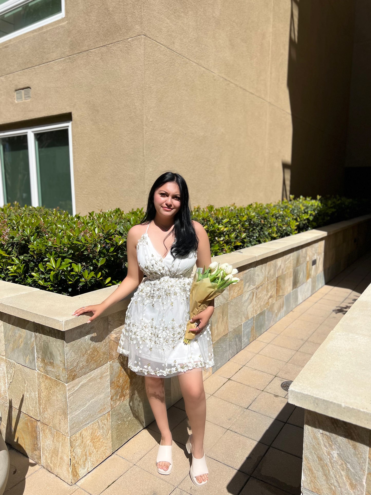 EMBROIDERED FLORAL DRESS