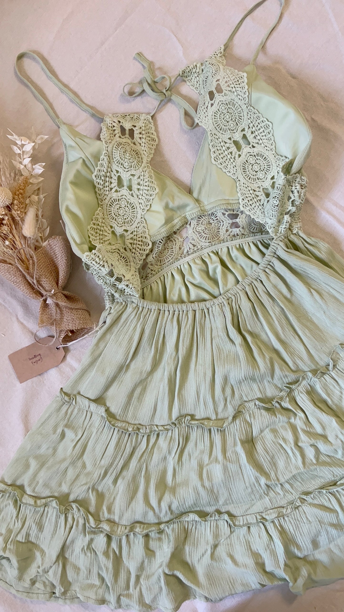 Pretty In Sage Mini Dress