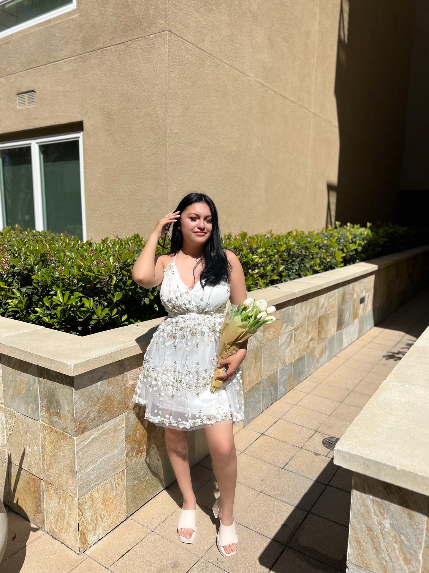 EMBROIDERED FLORAL DRESS