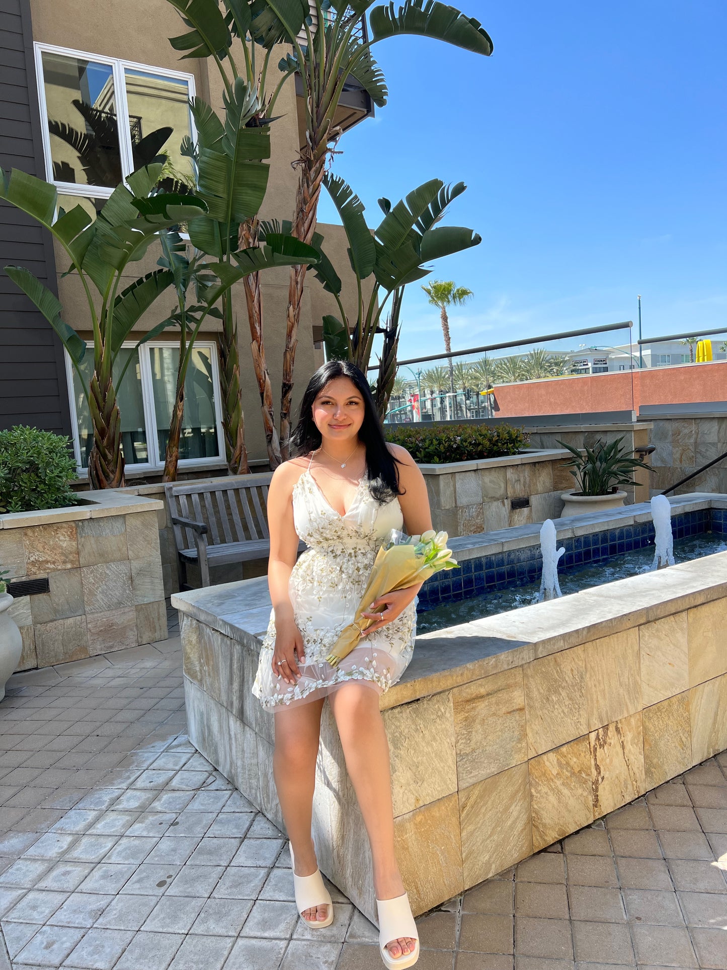 EMBROIDERED FLORAL DRESS
