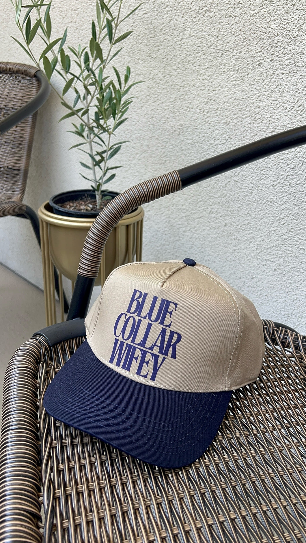 BLUE COLLAR WIFEY TRUCKER HAT