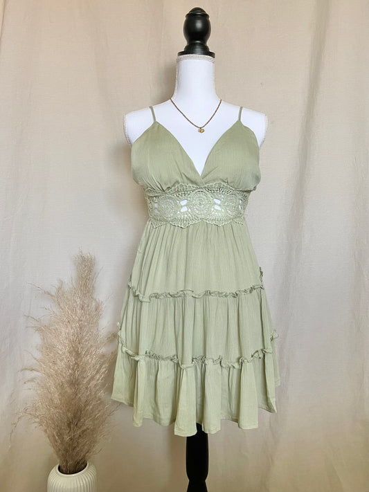Pretty In Sage Mini Dress