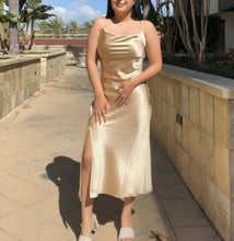 Load image into Gallery viewer, LATTE SATIN DRESS
